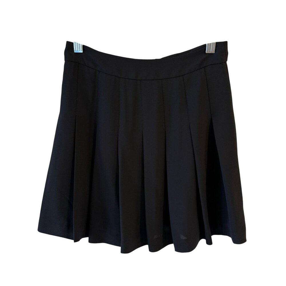 Aritzia Sunday Best Black Pleated Mini Skirt High Waisted Size 0 Chiffon Flowy